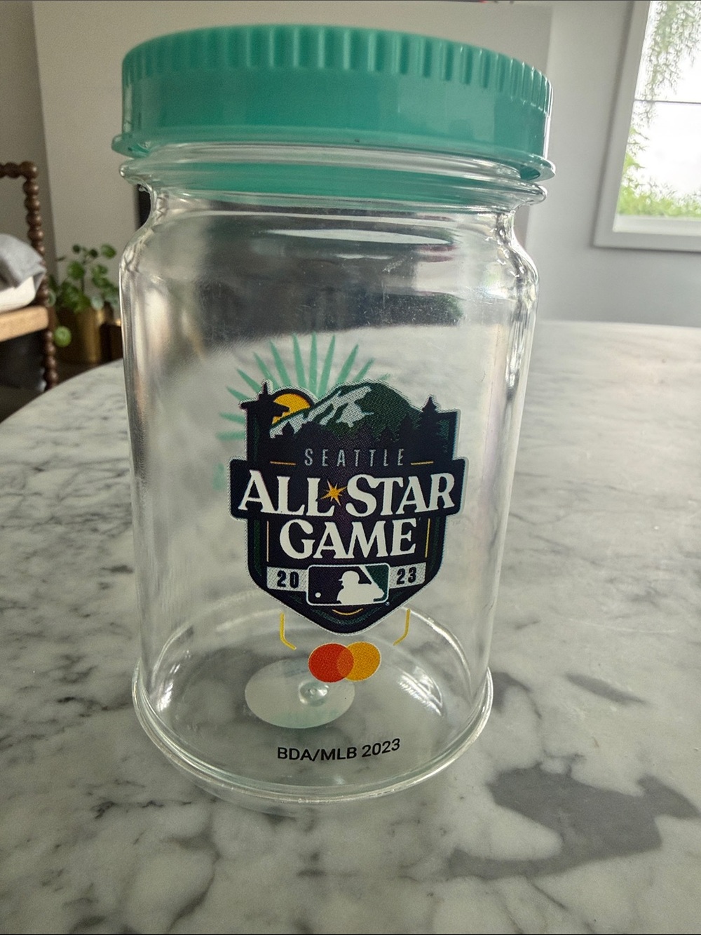 MLB Seattle All-Star Game Clear Glass Jar with Teal Lid